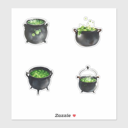 Heksen Zwarte Ketel Sticker (Vel)