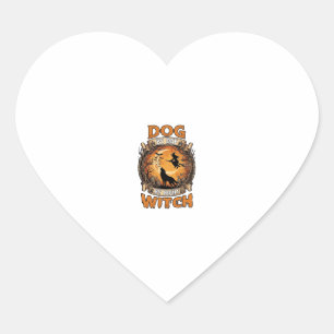 Heksenacht op Honden Dag Halloween Wolfmaan Vleerm Hart Sticker