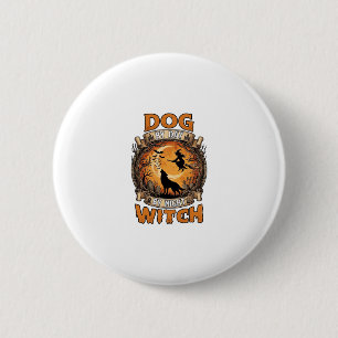 Heksenacht op Honden Dag Halloween Wolfmaan Vleerm Ronde Button 5,7 Cm