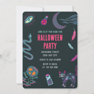 Heksenambachten Halloween Party Uitnodiging