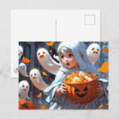 Heksenbaby met spook briefkaart (Voorkant / Achterkant)
