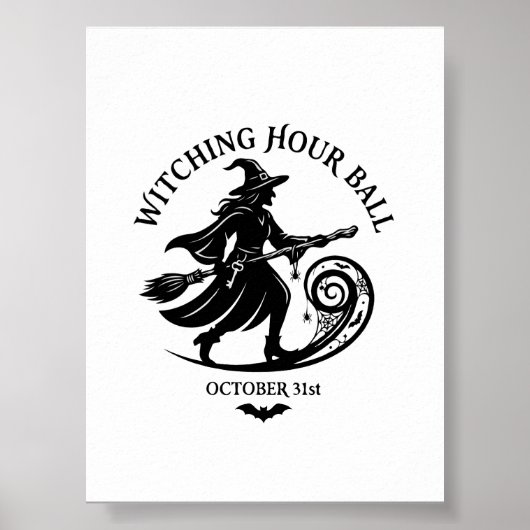 Heksenbal Halloween Vintage Poster (Voorkant)