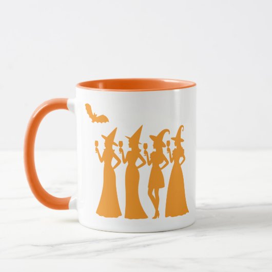 Heksenbende Silhouet Halloween Feestje Mok (Links)