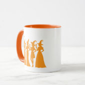 Heksenbende Silhouet Halloween Feestje Mok (Voorkant links)