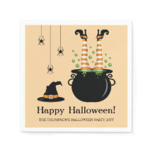 Heksenbenen die uit een ketel steken Halloween