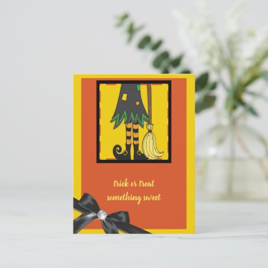 heksenbenen Halloween Briefkaart (Staand voorkant)