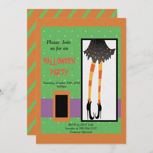 heksenbenen Halloween Kaart (Voorkant / Achterkant)