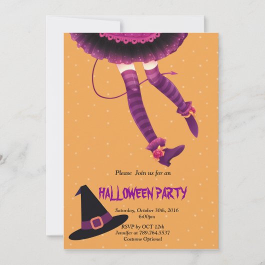 heksenbenen Halloween Kaart (Voorkant)