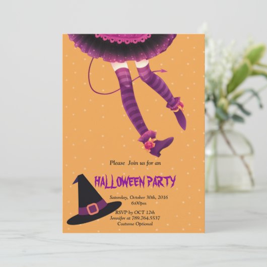 heksenbenen Halloween Kaart (Staand voorkant)