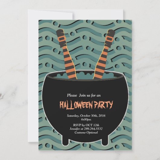 heksenbenen Halloween Kaart (Voorkant)