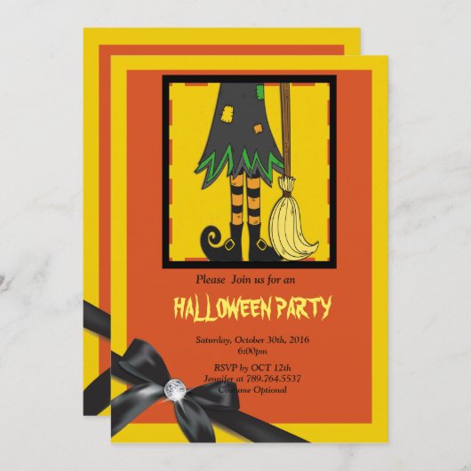 heksenbenen Halloween Kaart (Voorkant / Achterkant)