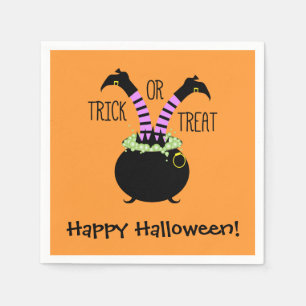 Heksenbenen in Zwarte Pot Gelukkig Halloween Servet