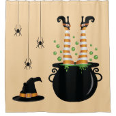 Heksenbenen komen uit een ketel Halloween Douchegordijn (Voorkant)