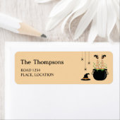 Heksenbenen komen uit een ketel Halloween Etiket (Insitu)