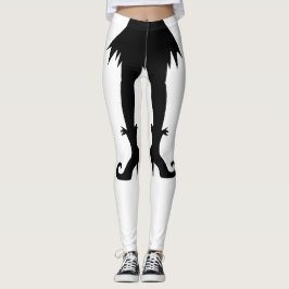 Heksenbenen van Halloween met rok en laarzen Leggings