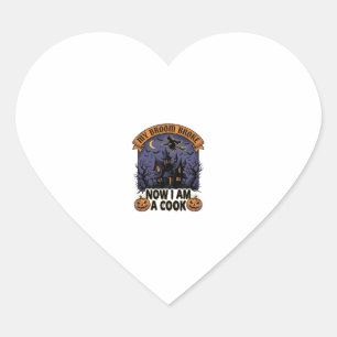 Heksenbezem Gebroken Heks Halloween Kook Straf_1 Hart Sticker