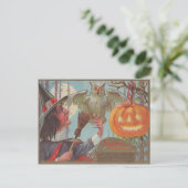 Heksenbezem Jack O Lantern Uil Maan Briefkaart (Staand voorkant)