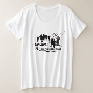 Heksenbezems bezoeken Salem Basic Tourist Grote Maat T-shirt