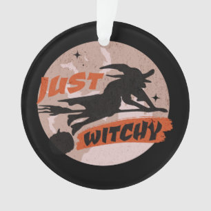 Heksenbezemsteel Halloween Pompoen Ornament