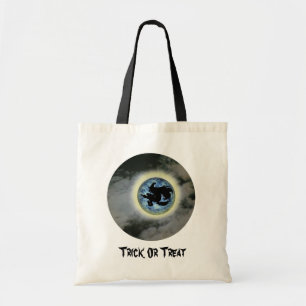 Heksenbezemsteel Volle Maan Halloween Canvas tas
