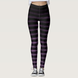Heksenbroek Zwart & Paars Grunge Ombre Strepen Leggings