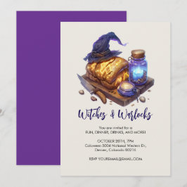Heksenbrood met gloeiend pet, Halloween Kaart