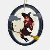 heksenbroomstokbroom keramisch ornament (Links)