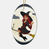 heksenbroomstokbroom keramisch ornament (Links)