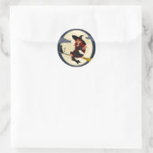 heksenbroomstokbroom ronde sticker (Tas)