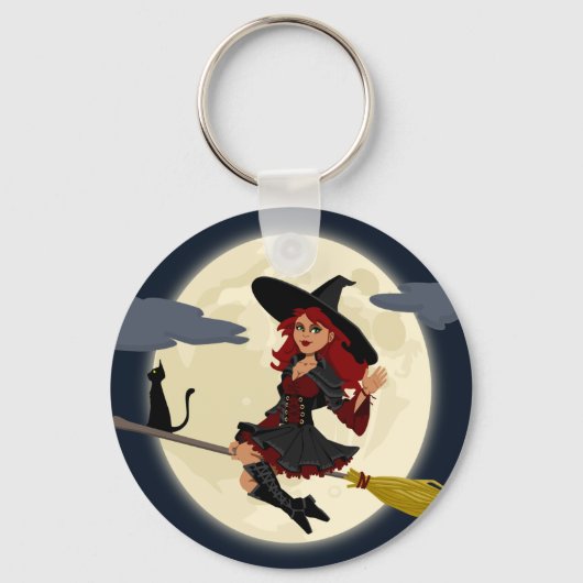 heksenbroomstokbroom sleutelhanger (Voorkant)