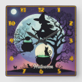 Heksenbrouwdrankjes op Halloween avond Vierkante Klok (Voorkant)