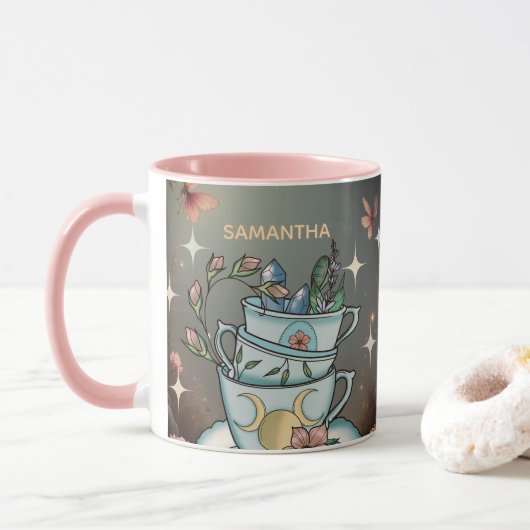 Heksenbrouwsel Geschenk met eigen naam Mok (Met donut)