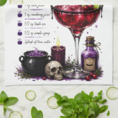 Heksenbrouwsel Halloween-recept Theedoek (Gevouwen)