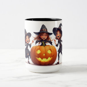 Heksendans bij Jack O Lantern 🎃 Tweekleurige Koffiemok