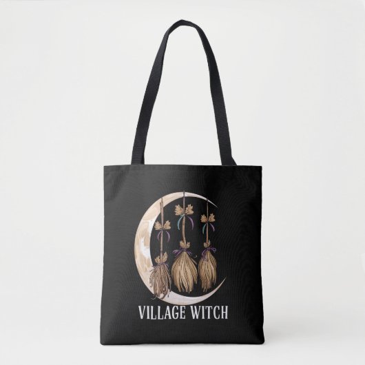 Heksendorp Gothic Occult Wicca Heidense Natuur Tote Bag (Voorkant)
