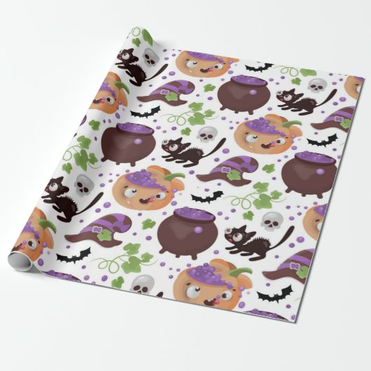 Heksendrank Halloween Patroon Cadeaupapier (Uitgerold)