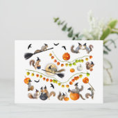 Hekseneekhoorns Halloween Party Uitnodiging (Staand voorkant)