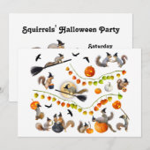 Hekseneekhoorns Halloween Party Uitnodiging (Voorkant / Achterkant)