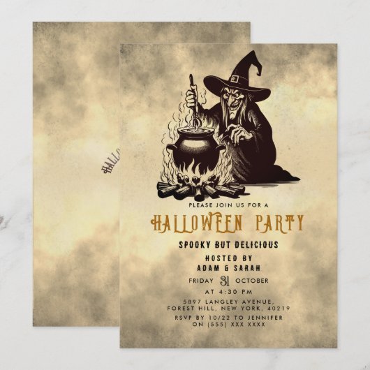 Hekseneten met Halloween Kaart (Voorkant / Achterkant)