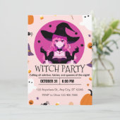 Heksenfeest Halloween Kaart (Staand voorkant)