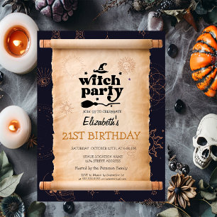 Heksenfeest Halloween Mysterieuze Verjaardag Kaart
