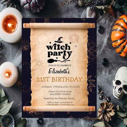 Heksenfeest Halloween Mystieke Verjaardag Kaart