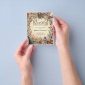 Heksenfeest met magische toverstokken en hoeden vi flyer (Hand)