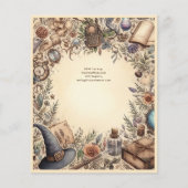 Heksenfeest met magische toverstokken en hoeden vi flyer (Achterkant)