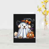 Heksenfeest spookhond kaart (Gele Bloem)