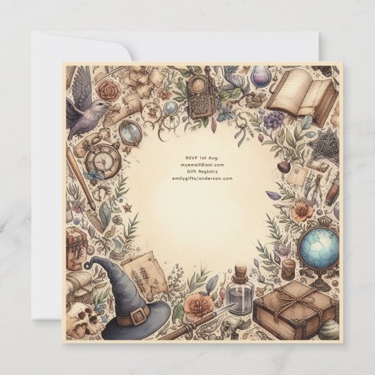 Heksenfeest Toverachtige Antieke Toverstokken Hoge Kaart (Achterkant)