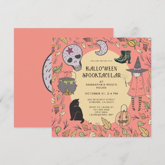 Heksenfeest van het Kind Kaart (Voorkant / Achterkant)