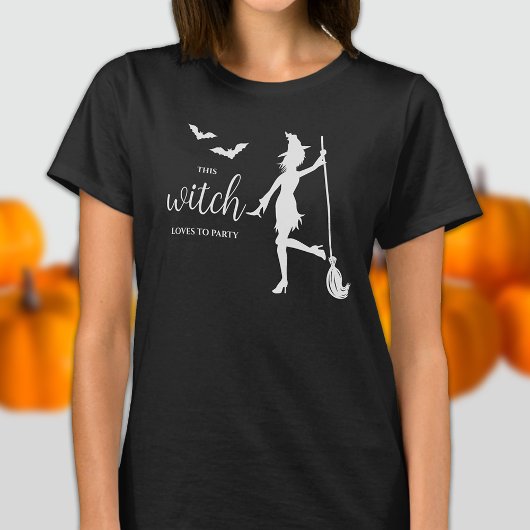 Heksenfeesten met een bezem en vleermuizen Hallowe T-shirt