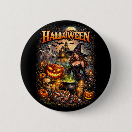 Heksenfeestnacht Ronde Button 5,7 Cm