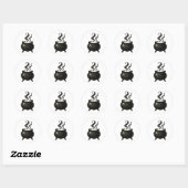 Heksengebrouwsel – Minimalistische Halloween Ketel Ronde Sticker (Vel)